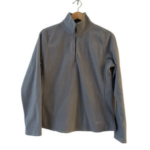 Gap Size L Womens Gray 1/4‎ Zip Pullover Fleece Sweater Long Sleeve